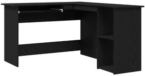 Escrivaninha vidaXL em Preto Carvalho de 120x140x75 cm em Madeira Enge