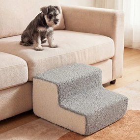 Rampa de espuma de 2 níveis para cães com capa lavável e inclinação suave para sofás, camas ou poltronas, destinada a animais de estimação mais velhos