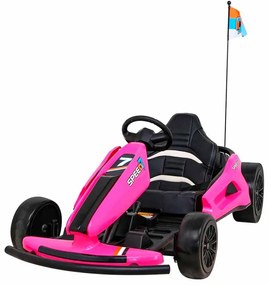 Kart elétrico para Crianças 24V SPEED 7 DRIFT KING Rodas Frente EVA, Rodas Atras Plastico, Assento de couro Rosa