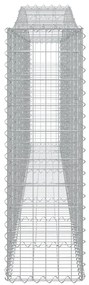 Cestos gabião arqueados 2pcs 400x30x100/120cm ferro galvanizado