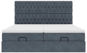 Estrutura cama otomana colchões 160x200 cm cinzento escuro
