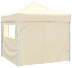 Tenda dobrável 3 x 3 m creme com 4 paredes