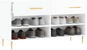 Banco sapateira 102x35x55 cm derivados madeira branco brilhante