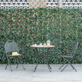Conjunto de 4 sebes artificiais de hera extensível 200 x 100 cm, folhagem de poliéster com efeito de vime para proteção da privacidade, verde