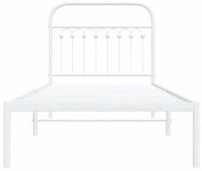 Estrutura de cama com cabeceira 90x190 cm metal branco