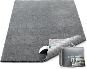 Tapete 80 x 150 cm para sala de estar Alcatifa antiderrapante Decoração Cinzento