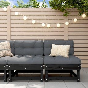 vidaXL Sofás de centro para jardim 2 pcs madeira de pinho maciça preto