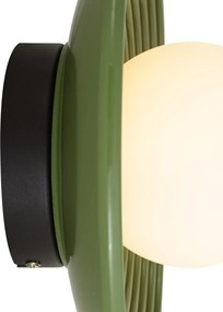 Plafon Retrô Verde com Vidro Opalino - Lila