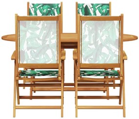Conjunto de Jantar de Jardim 5 pcs Padrão de folhas Standard