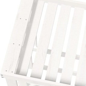 Suporte de lenha p/ exterior 108x52x74 cm pinho maciço branco