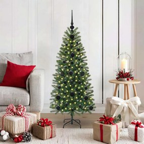 vidaXL Árvore de Natal Artificial com 150 LEDs Verde 120 cm PE e PVC