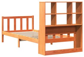 Cama com estante sem colchão 75x190 cm madeira maciça