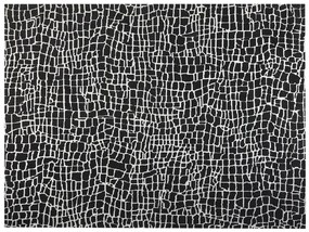 Tapete em tecido preto e branco 300 x 400 cm PUNGE Beliani