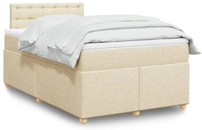 Cama boxspring com colchão 120x190 cm tecido cor creme