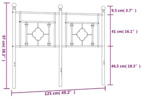 Cabeceira de cama 120 cm metal preto