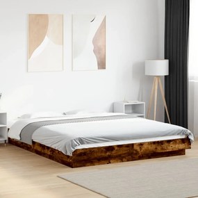 Estrutura de cama 150x200 cm derivados madeira carvalho fumado
