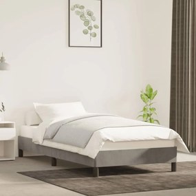 Estrutura de cama 80x200 cm veludo cinzento-claro