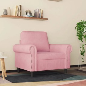 Poltrona 60 cm veludo rosa