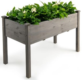 Floreira elevado para flores, plantas e cultivo para jardim, exterior ou varanda 125 x 59 x 76 cm cinza
