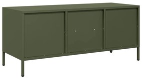 Móvel de TV 101,5x39x43,5 cm aço laminado a frio verde-azeitona