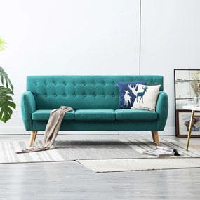 247128 vidaXL Sofá de 3 lugares estofos de tecido 172x70x82 cm verde
