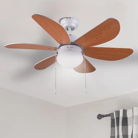 Ventoinha de teto Cecotec EnergySilence Aero 360 50 W com luz, baixo consumo, 91 cm de diâmetro, 6 lâminas reversíveis, 3 velocidades, função inverno,