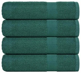vidaXL Toalhas de mãos FROGN 4 pcs 50x100 cm 360 g/m² verde