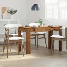 vidaXL Mesa de jantar 120x60x76 cm derivados de madeira madeira velha
