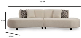 Sofá de Canto Pars – Creme – 300 x 100 x 70 cm