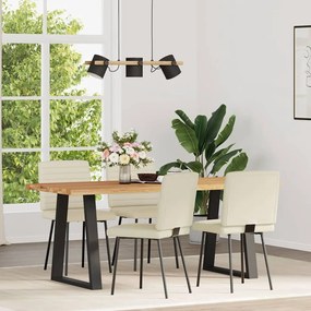 Cadeiras de jantar 4 pcs couro art. creme