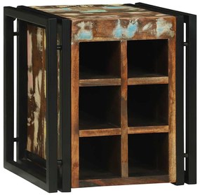 Apoio para Vinho 34.5x35x39 cm Madeira Recuperada Sólida