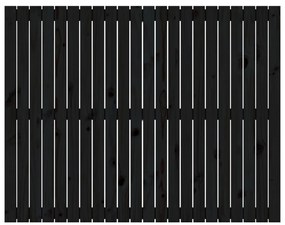 Cabeceira de parede 140x3x110 cm madeira de pinho maciça preto