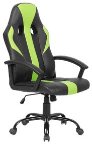 Cadeira de escritório em pele sintética preta e verde SUCCESS Beliani