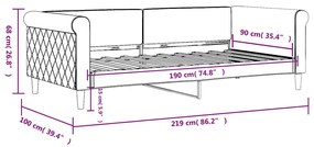 Sofá-cama 90x190 cm veludo cinzento-escuro