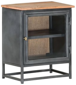 Mesa de cabeceira 40x30x50 cm madeira de acácia maciça cinzento