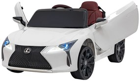 Carro elétrico para Crianças 12V Lexus LC500 Rodas de EVA, Assento de couro Branco