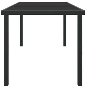 Mesa de Jardim Preta 160x80x73 cm Vidro Temperado
