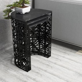 Mesas de Aninhamento Stil – Preto – 46x62x33 cm, 41x58x30 cm, 36x53x27
