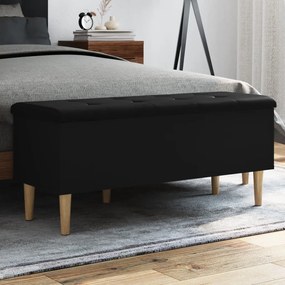 vidaXL Banco de arrumação 102x42x46 cm derivados de madeira preto