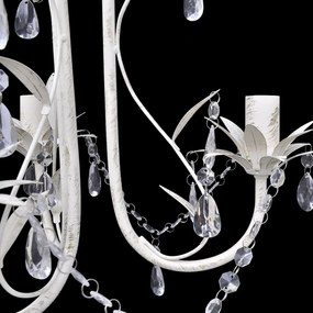 Lustres de teto com contas de cristal 4 pcs branco elegante