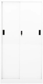 Armário escritório c/ porta deslizante 90x40x180 cm aço branco
