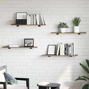 Prancha de Estante para Livros 4 pcs Castanho 100 x 40 x 1.5cm