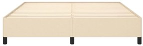 Estrutura de cama sem colchão 180x200 cm tecido cor creme