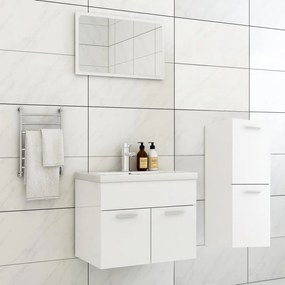 vidaXL Conj. móveis casa de banho derivados madeira branco brilhante