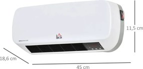 Aquecedor Cerâmico de Parede 1000W/2000W com Controle Remoto