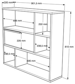 Prateleira de Parede ON5 – Nogueira – 90,1x81x22 cm