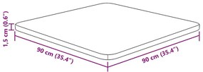 Tampo mesa quadrado 90x90x1,5 carvalho tratado castanho-escuro