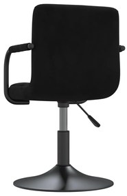 Cadeiras de jantar giratórias 4 pcs veludo preto