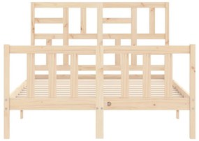 Estrutura de cama de casal c/ cabeceira madeira maciça