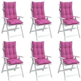 Almofadões p/ cadeira encosto alto 6 pcs tecido oxford rosa
